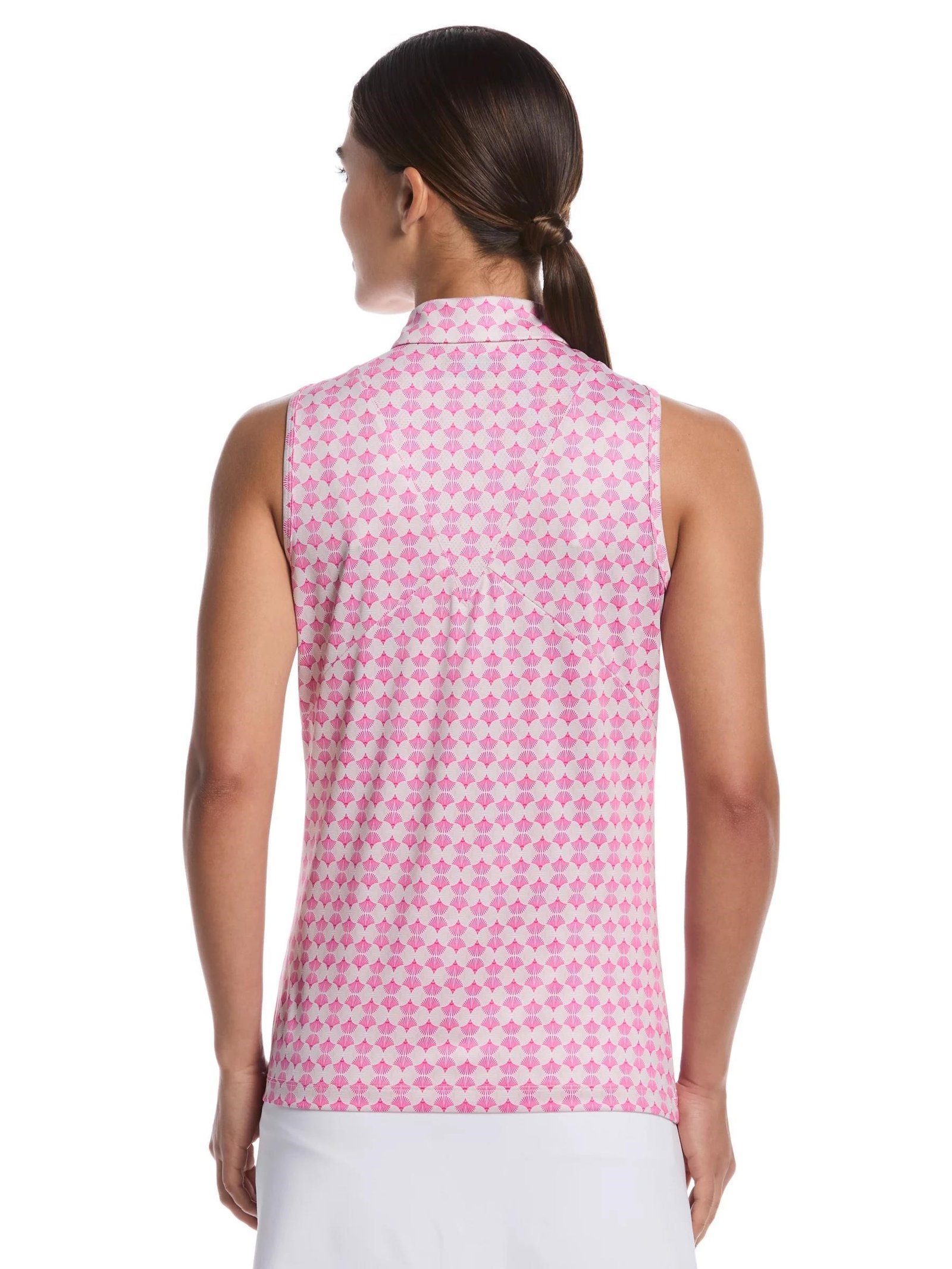 Callaway Deco Geo Print Sleeveless Damen Polo, Fuchsia Purple