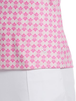 Callaway Deco Geo Print Sleeveless Damen Polo, Fuchsia Purple