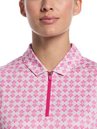 Callaway Deco Geo Print Sleeveless Damen Polo, Fuchsia Purple