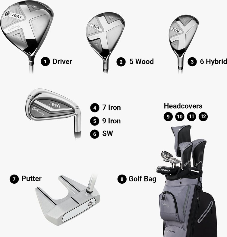 Callaway Reva 8PC Black Damen Golfset, Graphit