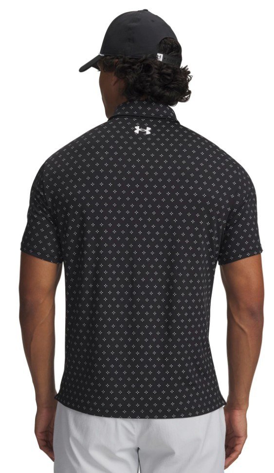 Under Armour Playoff 3.0 Printed Herren Poloshirt, schwarz/weiss