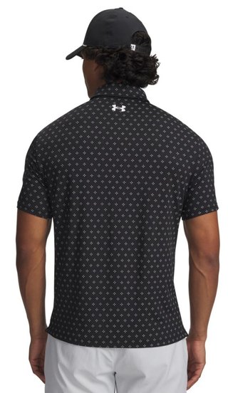 Under Armour Playoff 3.0 Printed Herren Poloshirt, schwarz/weiss