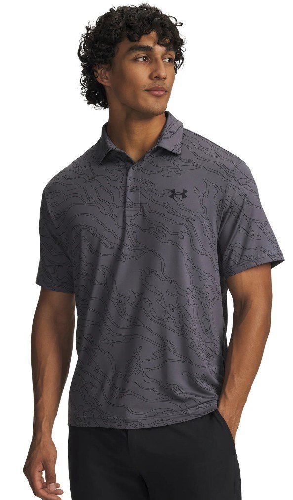 Under Armour Playoff 3.0 Printed Herren Poloshirt, castlerock/black