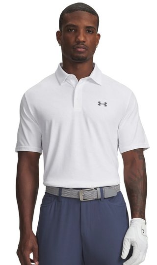 Under Armour Playoff 3.0 Printed Herren Poloshirt, white/distant grey