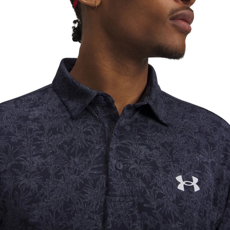 Under Armour Playoff 3.0 Printed Herren Poloshirt, midnight navy/white