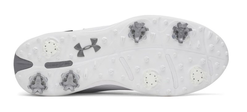 Under Armour Drive Fade 2 Herren Golfschuhe, white/titan gray/metallic silver