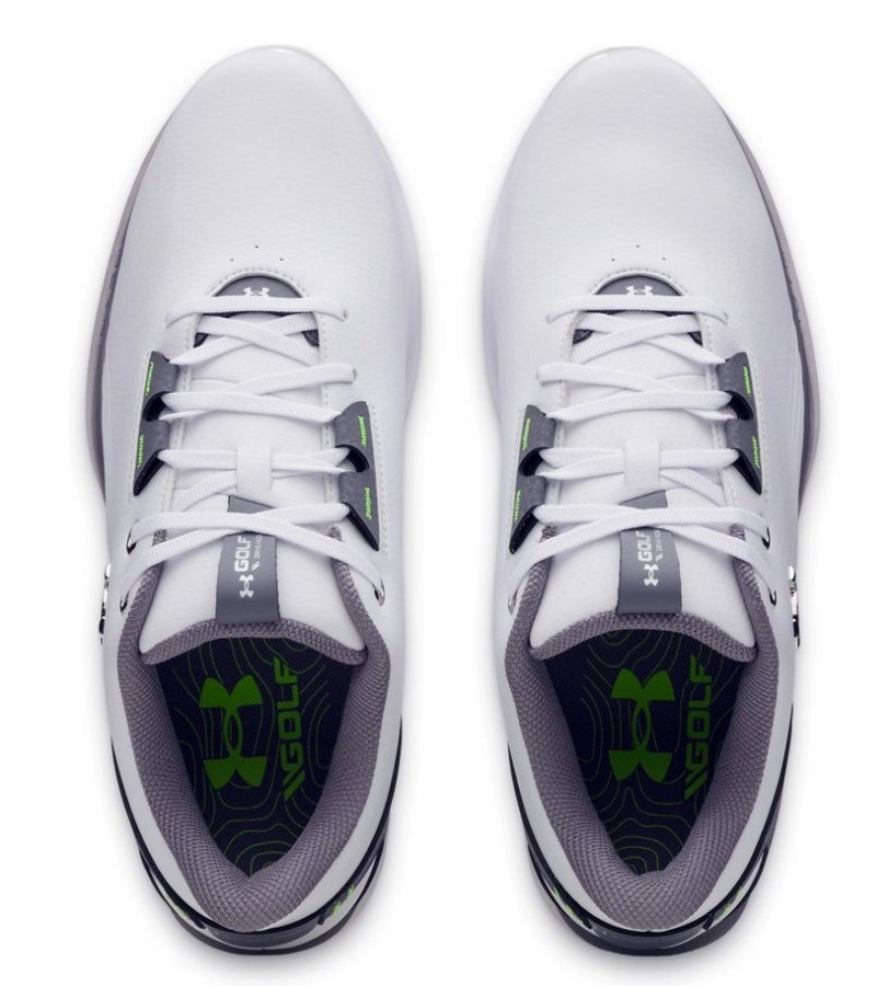 Under Armour Drive Fade 2 Herren Golfschuhe, white/titan gray/metallic silver