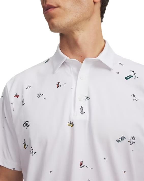 Under Armour ArmourDry Printed Herren Poloshirt, weiss