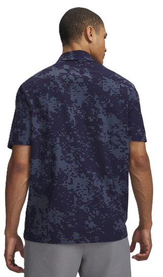 Under Armour Drive Chill Printed Herren Poloshirt, midnight dunkelblau/halo grau