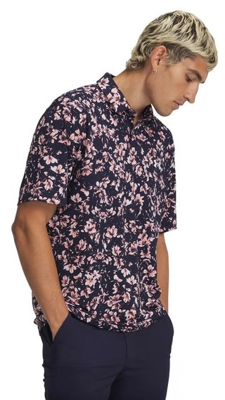 Under Armour Matchplay Printed Herren Poloshirt, midnight navy/posh pink