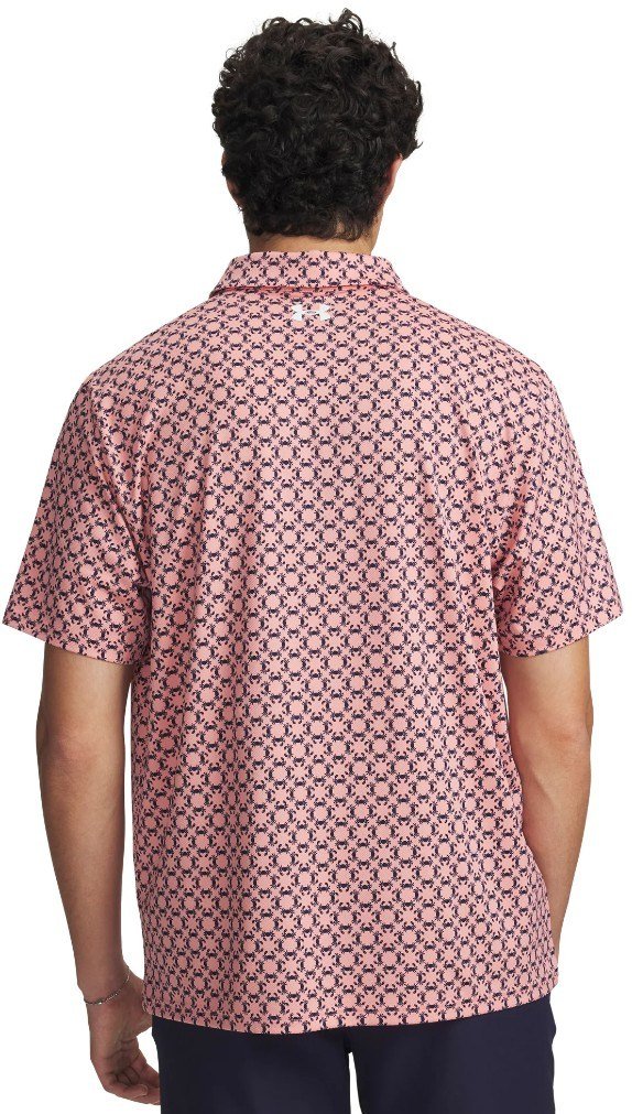 Under Armour Matchplay Printed Herren Poloshirt, posh pink/midnight navy