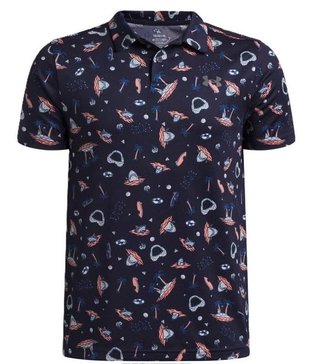 Under Armour Matchplay Printed Junior Poloshirt, midnight navy/posh pink/castlerock