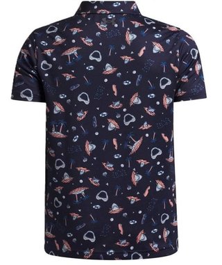 Under Armour Matchplay Printed Junior Poloshirt, midnight navy/posh pink/castlerock