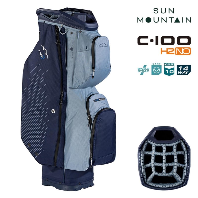Sun Mountain H2NO C100 Waterproof Cartbag 14 WAY, navy/ash/platinum
