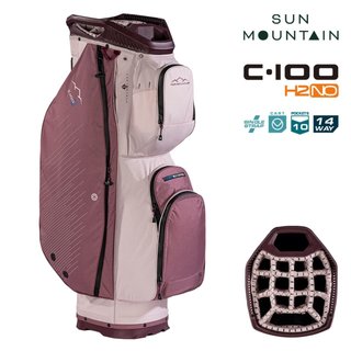 Sun Mountain H2NO C100 Waterproof Cartbag 14 WAY, mauve/powder/wine