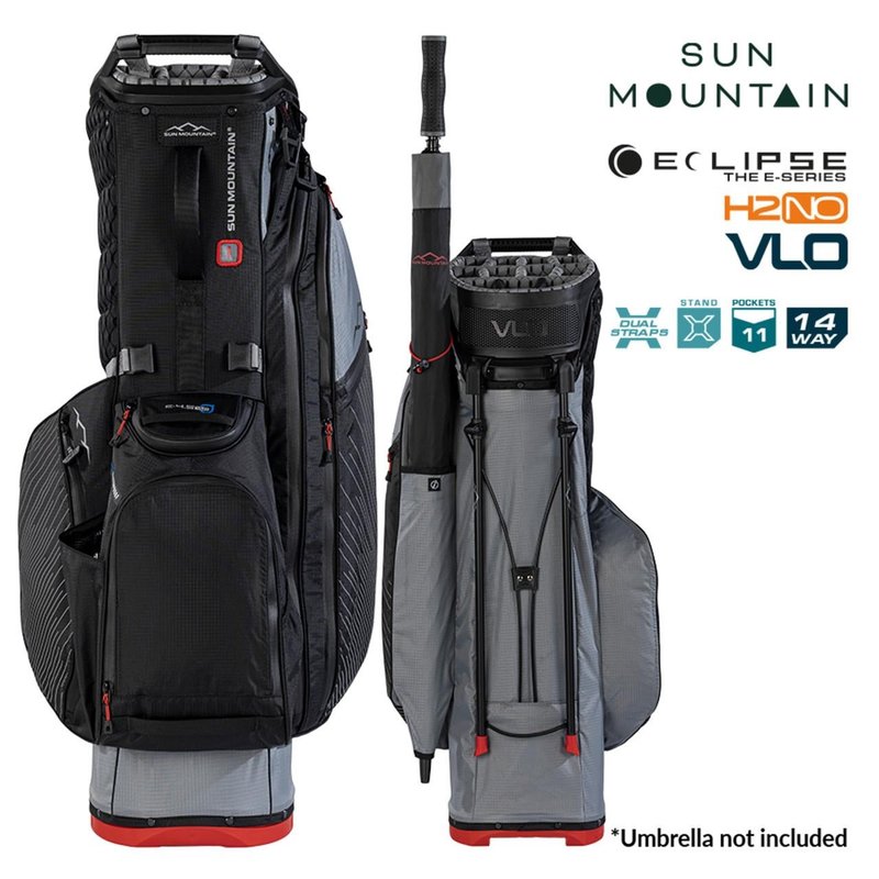 Sun Mountain H2NO  E-4.5 14 WAY VLO Waterproof Standbag, nickel/black/red