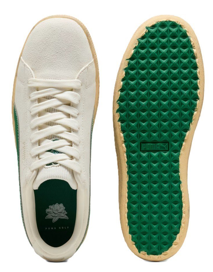 Puma Suede 30904 Herren Golfschuhe, warm white/luso green