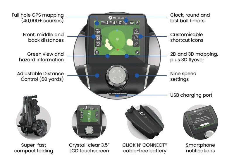 Motocaddy NEW M5 GPS Elektrotrolley, Standard-Lithium-Akku