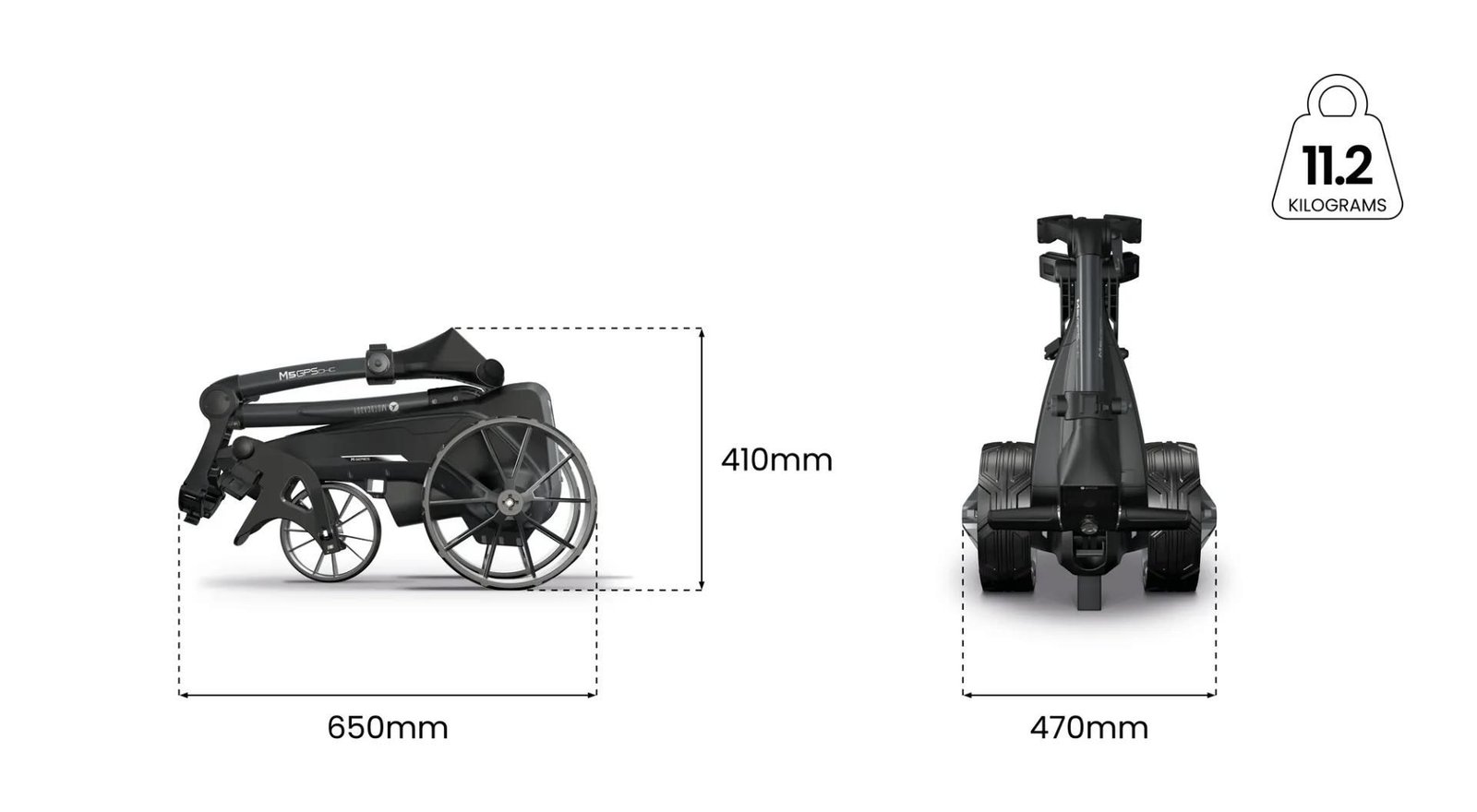 Motocaddy NEW M5 GPS DHC Elektrotrolley, Ultra-Lithium-Akku
