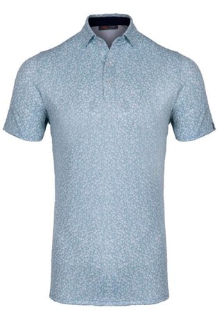 KJUS Lance Printed Herren Poloshirt, riverbank/white