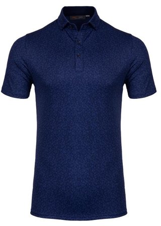 KJUS Lance Printed Herren Poloshirt, atlanta blau