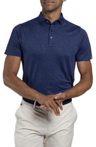 KJUS Lance Printed Herren Poloshirt, atlanta blau