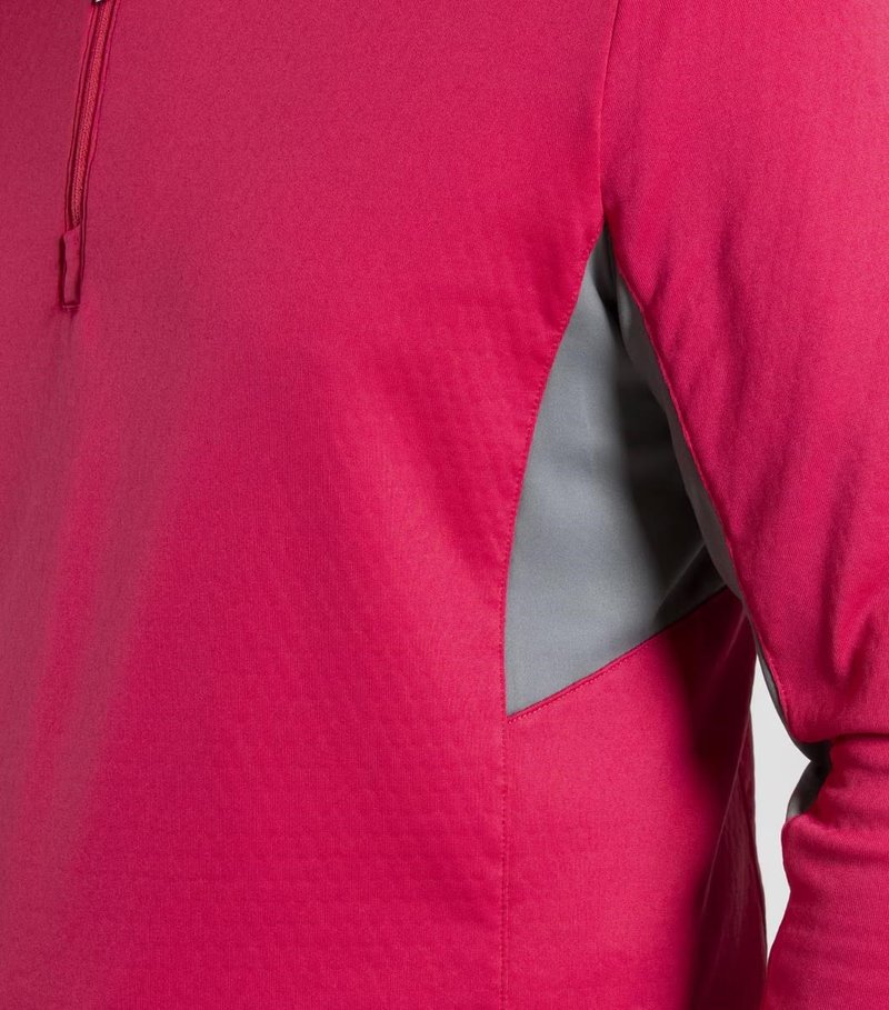 KJUS Hydraulic Midlayer Half-Zip Herren Sweatshirt, rhubarb/pewter