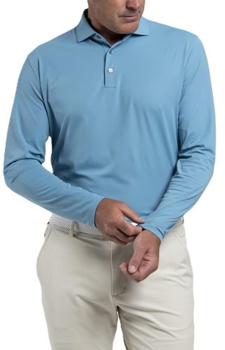 KJUS Cool Point Longsleeve Herren Langarm-Poloshirt, atlas blau