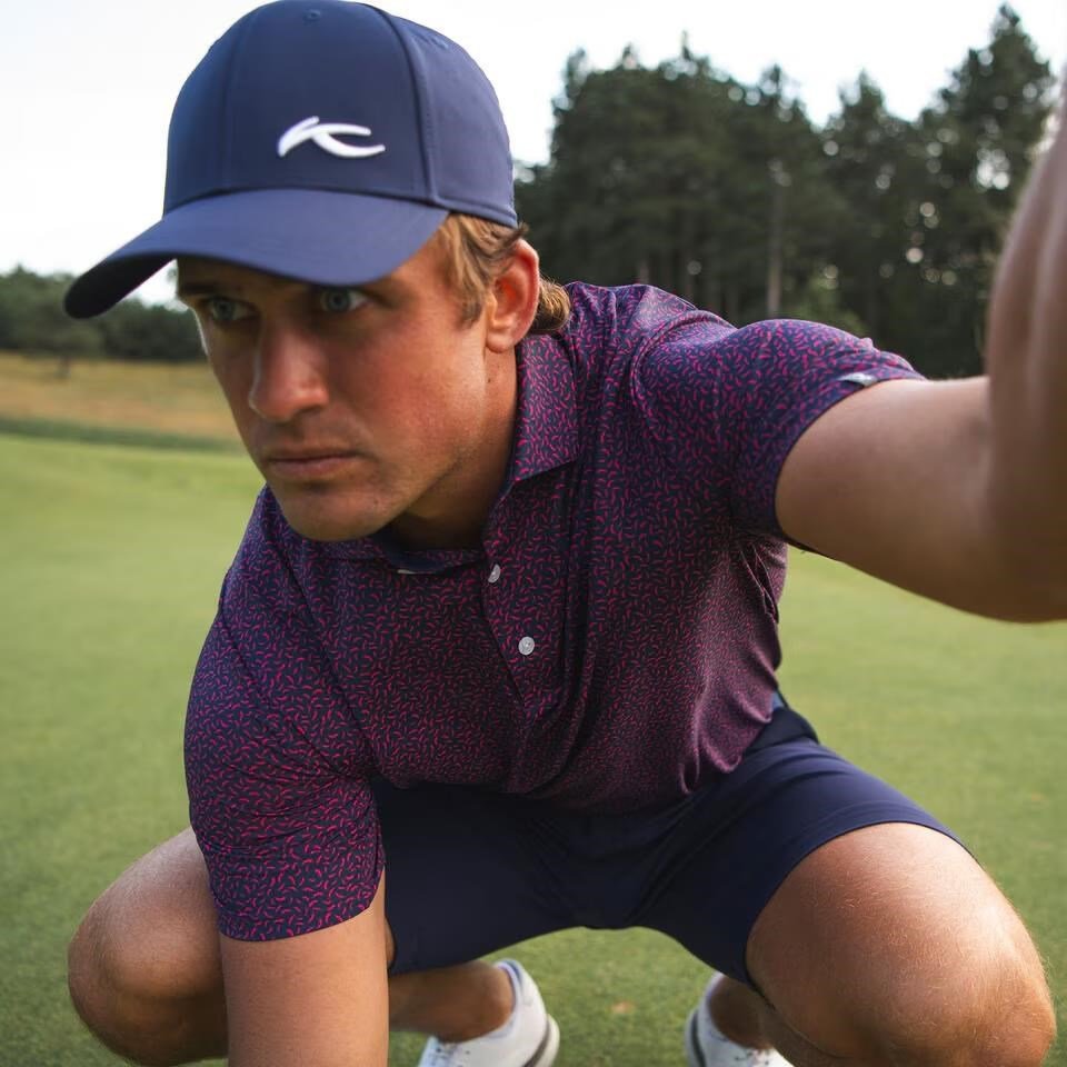 KJUS Golfer Herren Poloshirt, rhubarb/atlanta blau