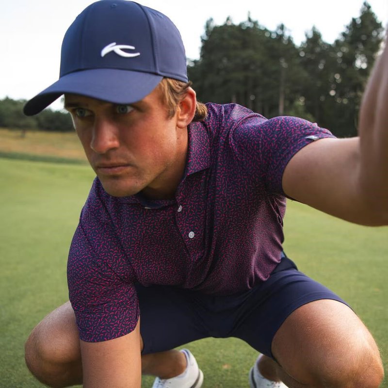 KJUS Golfer Herren Poloshirt, rhubarb/atlanta blau