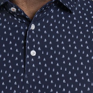 KJUS Golfer Herren Poloshirt, atlanta blau/weiss