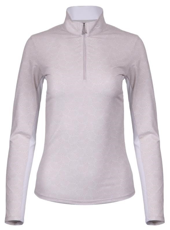 KJUS Sunshine Printed Half-Zip Damen Sweatshirt, oyster/white