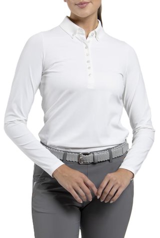 KJUS Catalina Cool Damen Langarm-Polo, weiss