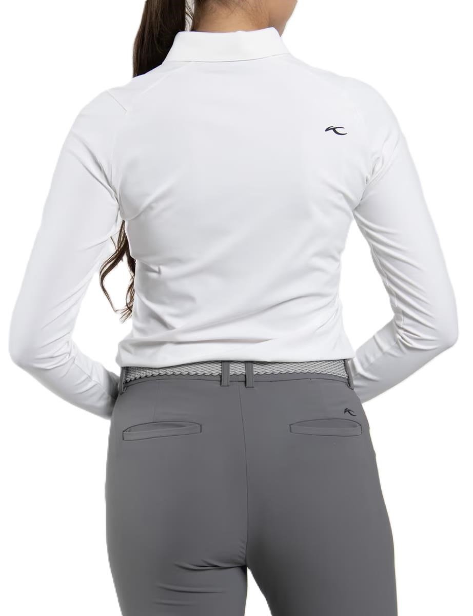 KJUS Catalina Cool Damen Langarm-Polo, weiss