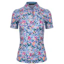 KJUS Enya Printed Damen Poloshirt, weiss/poolside