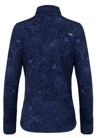 KJUS Hollow Pima Print Langarm-Polo für Frauen, atlanta blau/atlanta blau