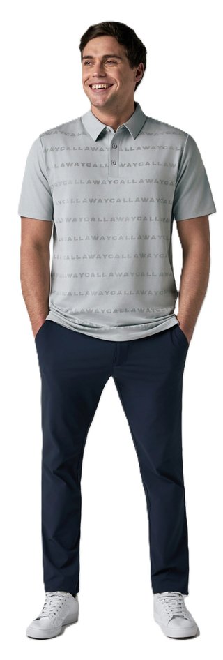 Callaway Mid Century Jacquard Poloshirt, quarry