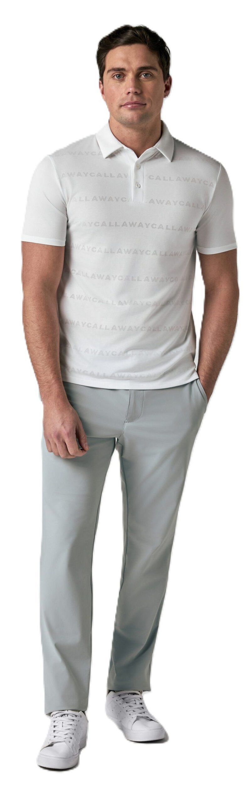 Callaway Mid Century Jacquard Poloshirt, weiss