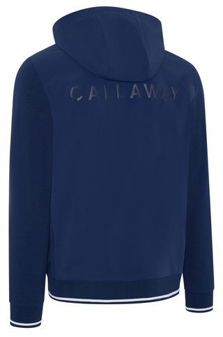 Callaway Mid Century Mixed Media Hooded 1/4 Zip Herren Sweatshirt, medieval blue