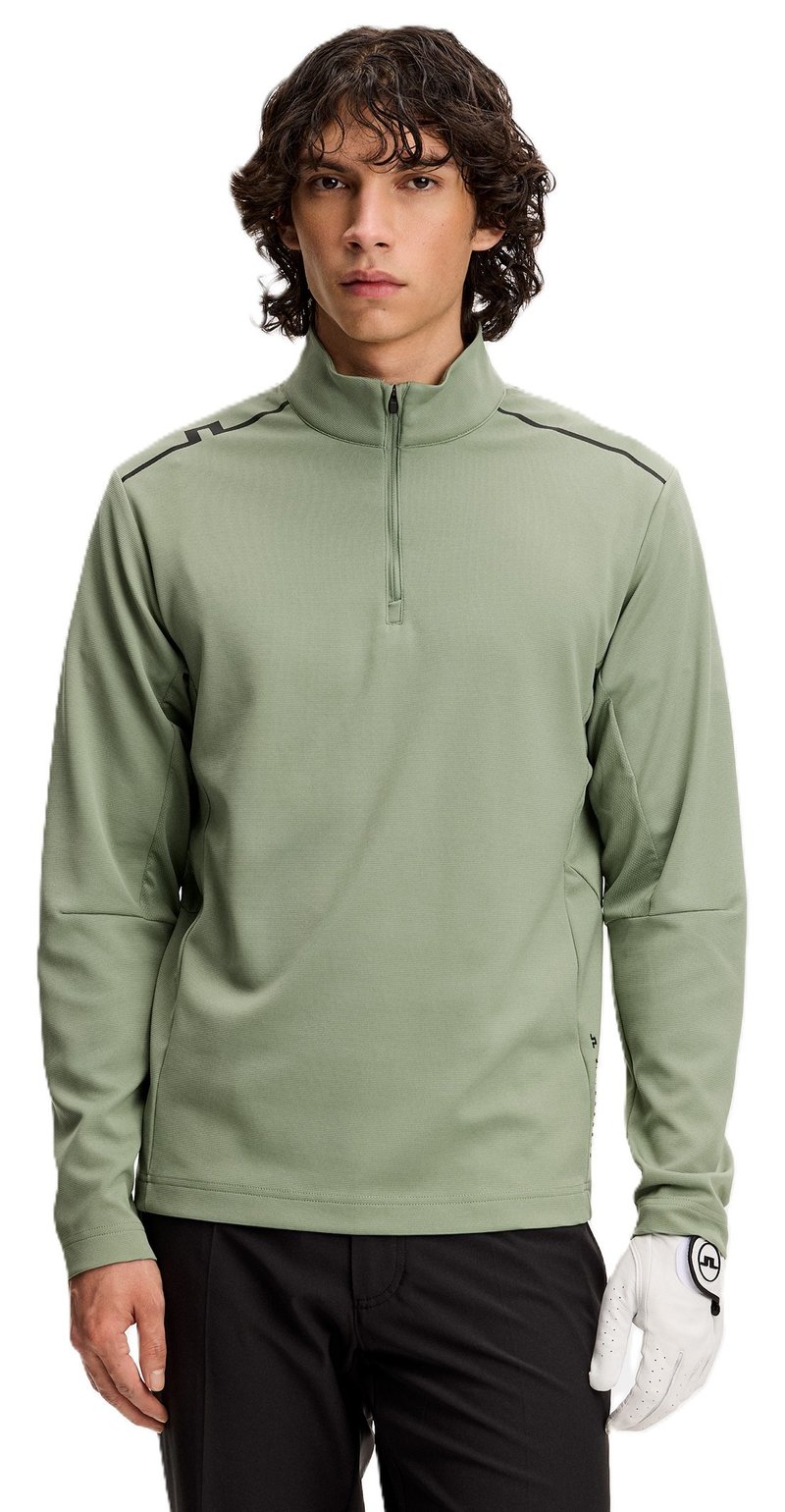 J.Lindeberg Leon Quarter Zip Mid Layer Herren Sweatshirt, hedge green