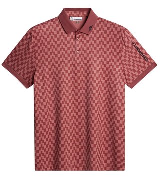 J.Lindeberg Tour Tech Print Herren Poloshirt, bridge stack apple butter