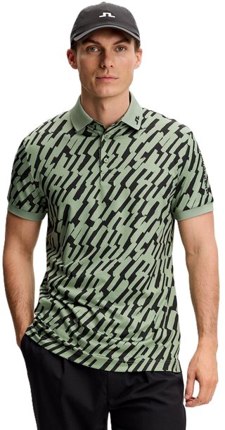 J.Lindeberg Tour Tech Print Herren Poloshirt, oak green