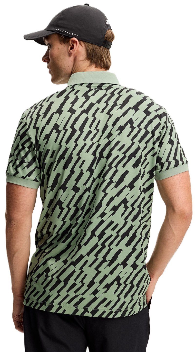 J.Lindeberg Tour Tech Print Herren Poloshirt, oak green