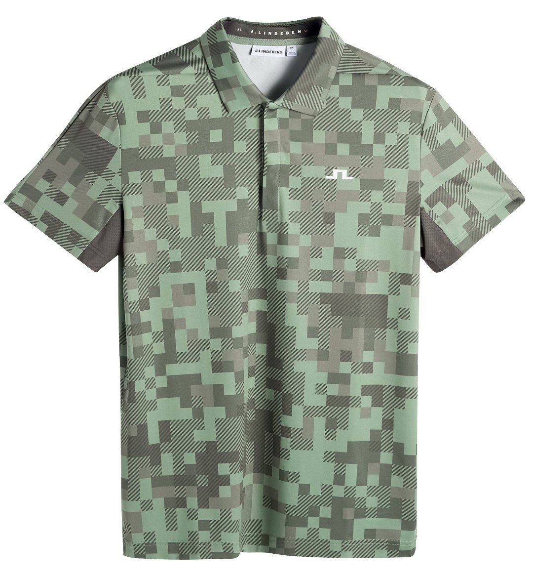 J.Lindeberg Dario Tour Print Herren Poloshirt, tour 26 tonal green
