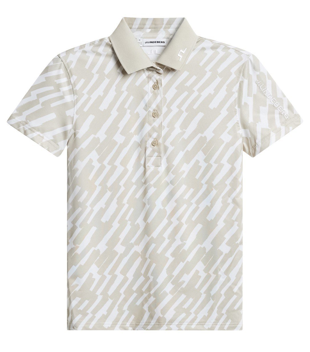 J.Lindeberg Tour Tech Print Damen Poloshirt, oak island fossil