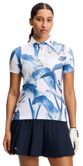 J.Lindeberg Tour Tech Print Damen Poloshirt, paradise skylight