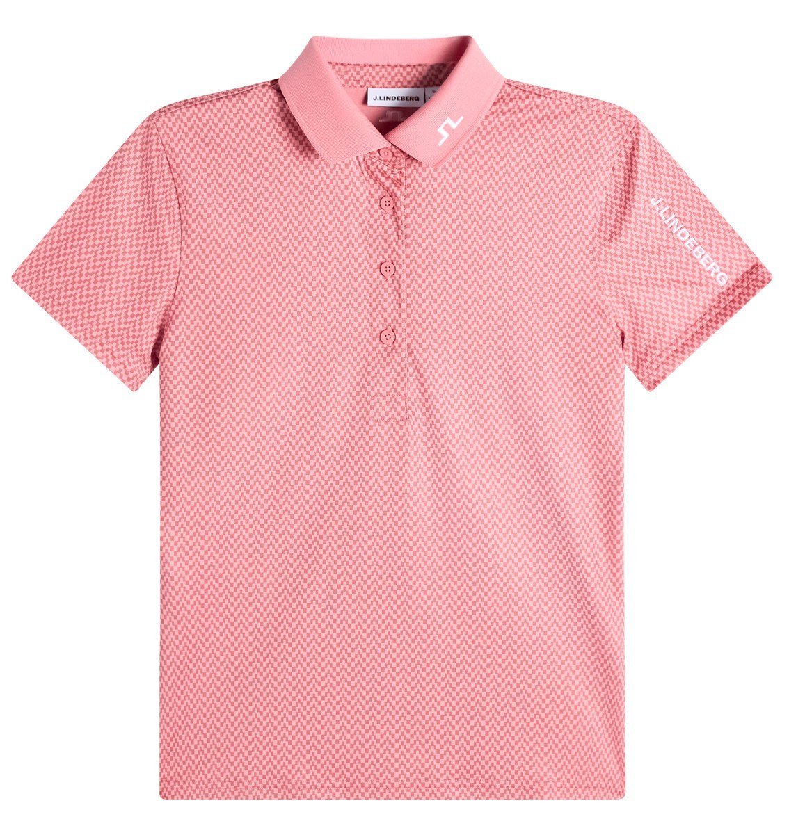 J.Lindeberg Tour Tech Print Damen Poloshirt, bridge stack rose