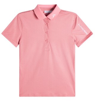 J.Lindeberg Tour Tech Print Damen Poloshirt, bridge stack rose