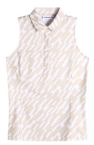 J.Lindeberg Dena Print Damen Poloshirt, oak island fossil