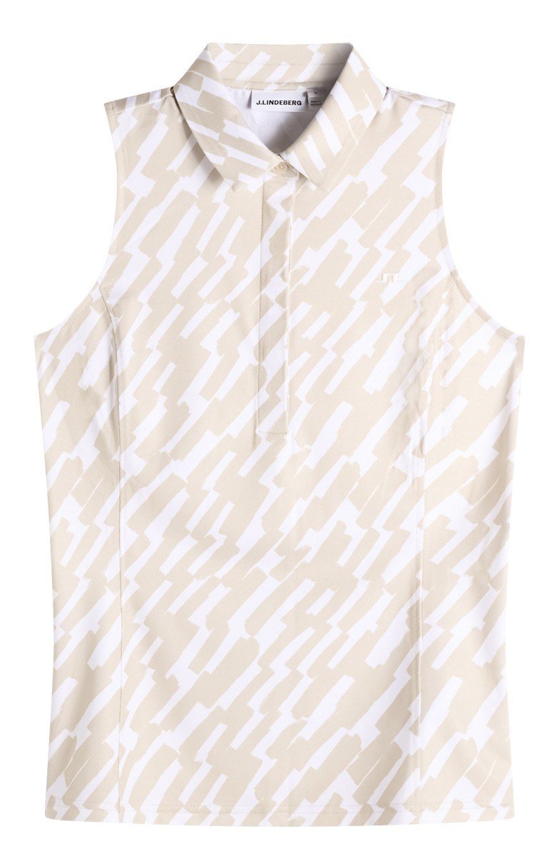 J.Lindeberg Dena Print Damen Poloshirt, oak island fossil
